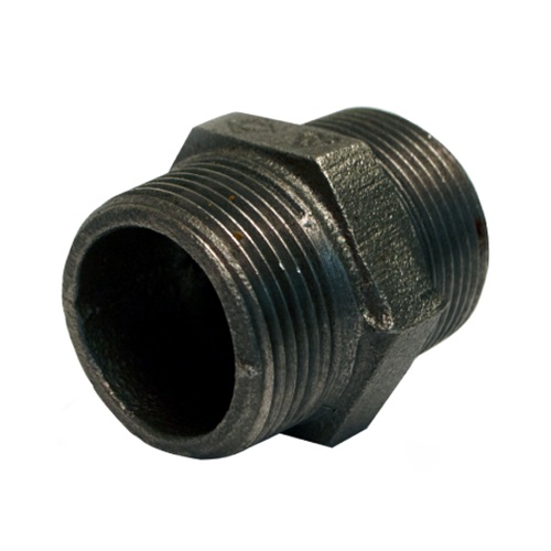   DN6 (1/8" NB) BSP BLACK MALLEABLE IRON HEX NIPPLE 