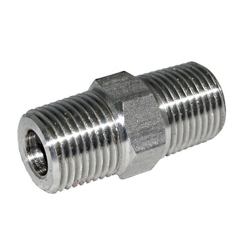   DN15 (1/2" NB) NPT 6000 SERIES HEXAGON NIPPLE MXM SS 316