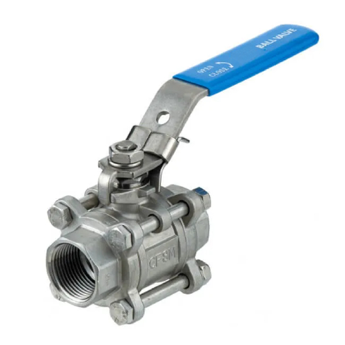   DN15 (1/2" NB) NPT 3PC (FXF) BALL VALVE LEVER OP. SS 316