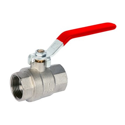 1" BSP 2PC (FXF) BRASS BALL VALVE RED LEVER