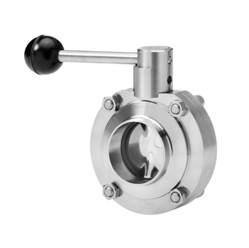 1" OD PLAIN WELD END ALFA LAVAL HYGIENIC BUTTERFLY VALVE (FPM) SS 316