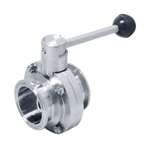 1" OD TRI-FERRULE END HYGIENIC BUTTERFLY VALVE LEVER OP. SS 316