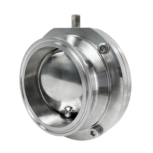 2.1/2" OD TRI-FERRULE END HYGIENIC BUTTERFLY VALVE  (NO LEVER) SS 316