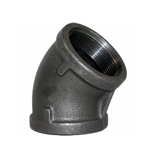   DN25  (1" NB) BSP BLACK MALLEABLE IRON FXF ELBOW 45°