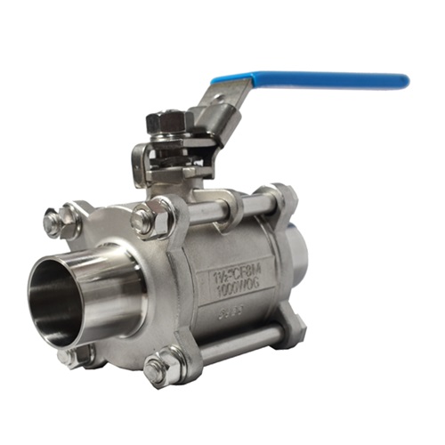 [SS-VAL-BAL-PLN-25.4-3PC-ECO] 1.00" OD 3PC PLAIN WELD END ECO BALL VALVE LEVER OP SS 316