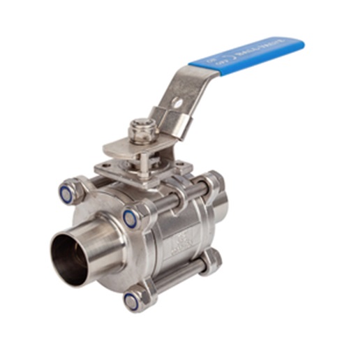 [SS-VAL-BAL-PLN-25.4-3PC-ISO] 1" OD 3PC PLAIN WELD END ISO TOP BALL VALVE LEVER OP SS 316